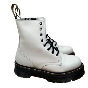 Dr. Martens Jadon Smooth Platform Boot Size 9 Women White Leather Streetwear
